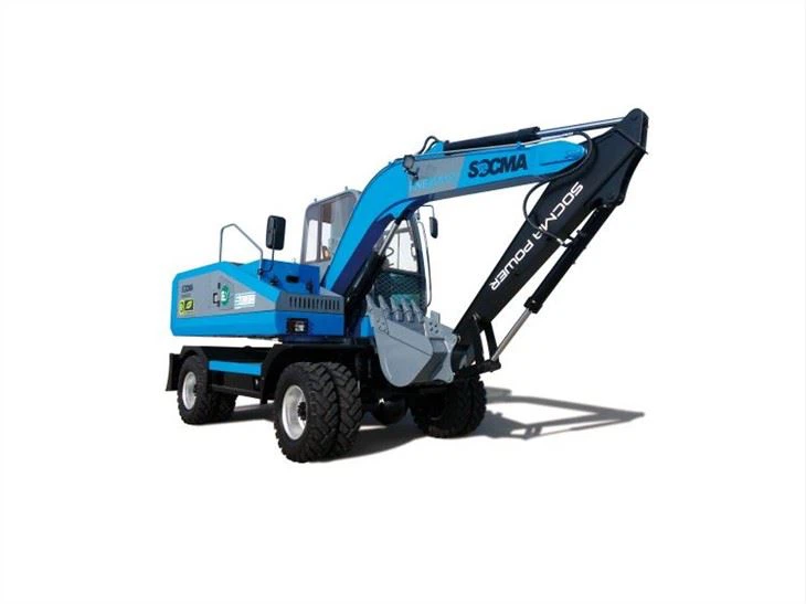 8 tonnu elektriskais riteņu ekskavators