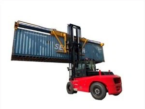 20 tonnu iekrāvēja piestiprināšanas konteinera skavas darbs tukšam konteineram